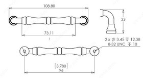 96mm CTC Classic Bamboo Pull - Antique Nickel