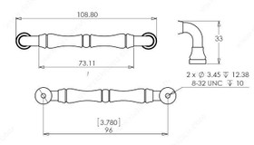 96mm CTC Classic Bamboo Pull - Nickel