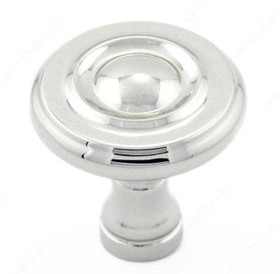 32mm Dia. Classic Indented Round Ring Round Knob - Nickel