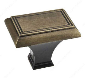 43mm Classic Flat Top Tapered Base Rectangular Knob - Antique English