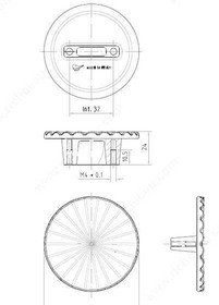 32mm Dia. Art Deco Style Round Fan Knob - Faux Iron