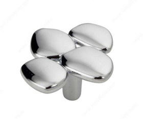 49mm Art Deco Style Pebble Knob - Chrome