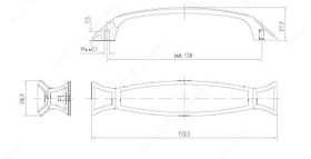 128mm CTC Classic Art Deco Ramp Pull - Faux Iron