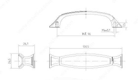 96mm CTC Classic Art Deco Ramp Pull - Old America