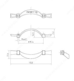 64mm CTC Classic Art Deco Thin Bowed Pull - Old America