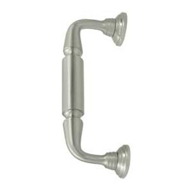 8" CTC Door Pull with Rosette - Brushed Nickel