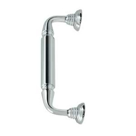 10" CTC Door Pull with Rosette - Polished Chrome