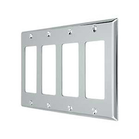 Quadruple Rocker Transitional Switch Plate - Polished Chrome