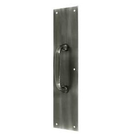 3-1/2" x 15" Push Plate with Handle - Antique Nickel