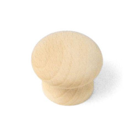 1-1/2" Dia. Round Wood Mushroom Knob - Hardwood