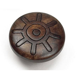 1-3/8" Dia. Round Wood Sun Knob - Walnut