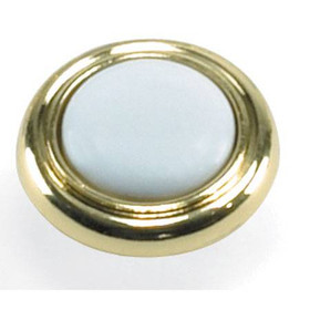 1-1/4" Dia. First Family Knob - White and Polished Brass