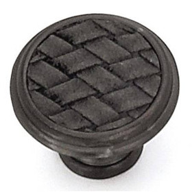 1-1/8" Dia. Round Churchill Knob - Oil-Rubbed Bronze / Black