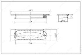 96mm CTC Expression Style Rectangular With Oval Recess Pull - Brushed Nickel