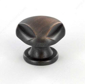 33mm Country Style Indented Knob - Oil Rubbed Bronze