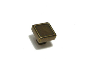 36mm Square Cast Iron Rustic Style Knob - English Bronze