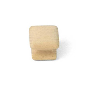 1-1/4" Square Wood Knob - Hardwood
