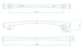 224mm CTC Tapered Middle Bar Pull - Chrome