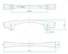 128mm CTC Tapered Middle Bar Pull - Chrome