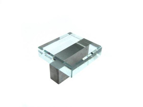 35mm Square Contemporary Glass Knob - Clear