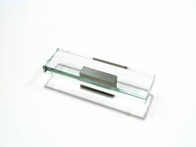 16mm CTC Contemporary Rectangular Glass Pull - Brushed Nickel / Glass