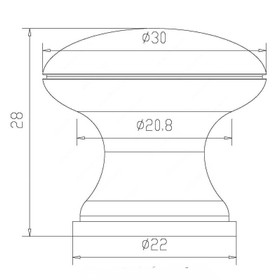 30mm Dia. Eclectic Expression Plastic Round Knob - Chrome