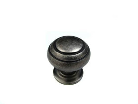 1-1/4" Dia. Classic Expression Round Double Ring Knob - Pewter