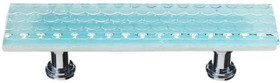 5" Light Aqua Honeycomb Pull - Polished Chrome