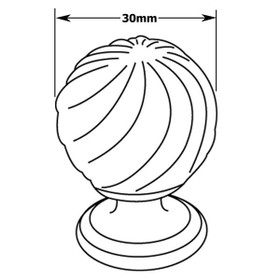 30mm Dia. Murano Globe Round Swirl Knob - Clear