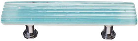 5" Light Aqua Reed Pull - Satin Nickel