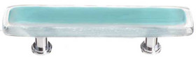 5" Reflective Aqua Pull - Satin Nickel