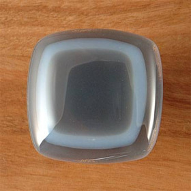 1-1/4" Square Stratum Silver Grey Knob - Polished Chrome