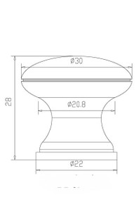 30mm Dia. Eclectic Expression Plastic Round Knob - Satin Chrome