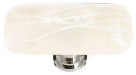 2" Cirrus Vanilla & White Mardi Gras Long Knob - Polished Chrome
