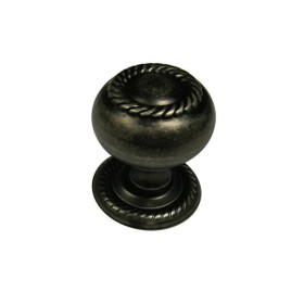 32mm Dia. Classic Expression Ornate Round Knob and Plate - Pewter