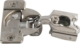 Grass TEC 864 Side Mount Hinge, 108 degree opening, 1/2" overlay, soft-close, dowel, steel, nickel-plated, 45/9.5 drilling pattern