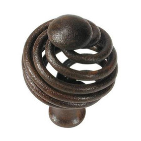 45mm Forged Iron Round Birdcage Knob - Rust