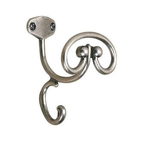 113mm Classic Traditional Curved Coat Hook - Oxidized Brass RLU
