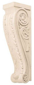 Corbel, acanthus, cherry, 3 x 13 3/8 x 4 1/4"