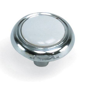 1-1/4" Dia. First Family Knob - Chrome and White