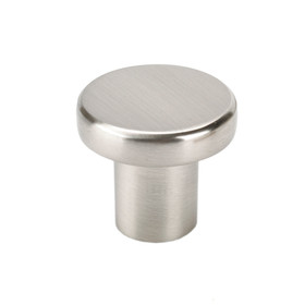 1" Dia. Round Flat Circular Knob - Stainless Steel Look