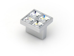 16mm CTC Square Swarovski Crystal T-Knob - Chrome