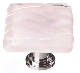 1-1/4" Square Glacier Rose Knob - Satin Nickel