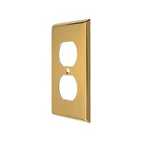 Single Duplex Outlet Transitional Switch Plate - PVD Polished Brass