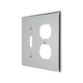 Transitional Toggle / Duplex Outlet Switch Plate - Polished Chrome