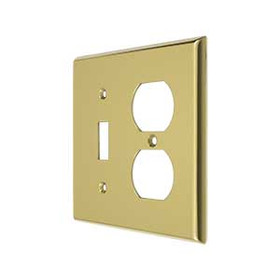 Transitional Toggle / Duplex Outlet Switch Plate - Polished Brass