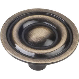 1-5/16" Dia. Palisade Round Ringed Knob - Brushed Antique Brass