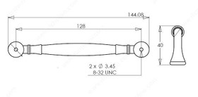 128mm CTC Classic Wider Base Rounded Pull - Nickel