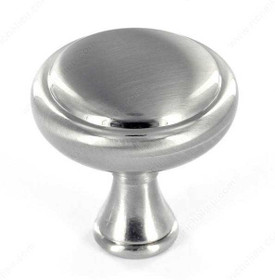 32mm Dia. Classic Round Raised Ring Knob - Brushed Nickel