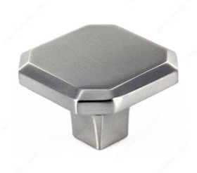 34mm Square Transitional Style Cabinet Knob - Brushed Nickel